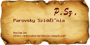 Parovsky Szidónia névjegykártya